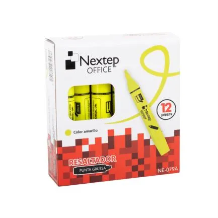 [NE-079A] Marcador Nextep Resaltador Color Amarillo C/12 Pzas - [NE-079A]