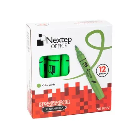 [NE-079V] Marcador Nextep Resaltador Color Verde C/12 Pzas - [NE-079V]