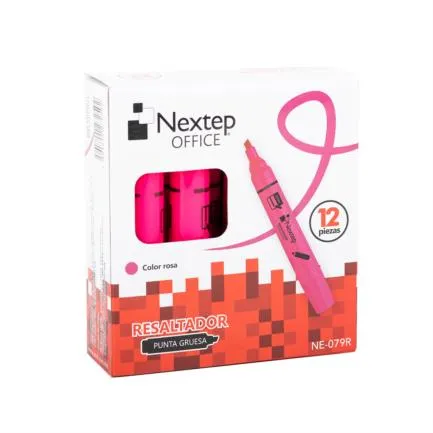 [NE-079R] Marcador Nextep Resaltador Color Rosa C/12 Pzas - [NE-079R]