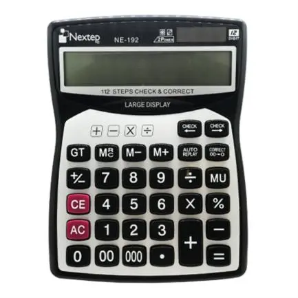 Calculadora Nextep 12 Dígitos Pantalla Grande Escritorio Cubierta Metálica Batería/Solar - [NE-192]