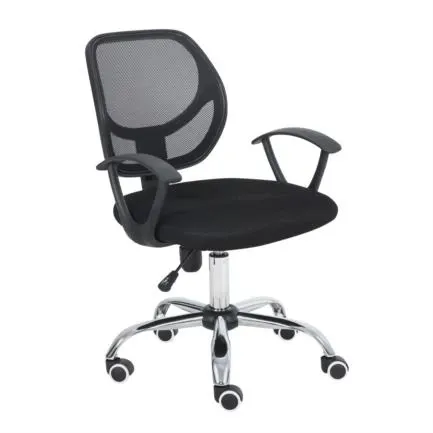 [NE-650S] Silla Secretarial Nextep de Altura Ajustable Tela Negra Base Giratoria - [NE-650S]