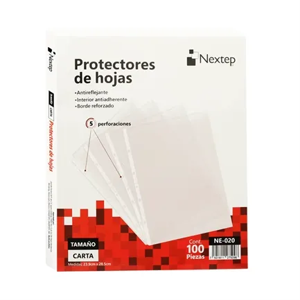 [NE-020] Mica Nextep Económica Protector Hoja Carta Caja c/100 Pzas - [NE-020] 