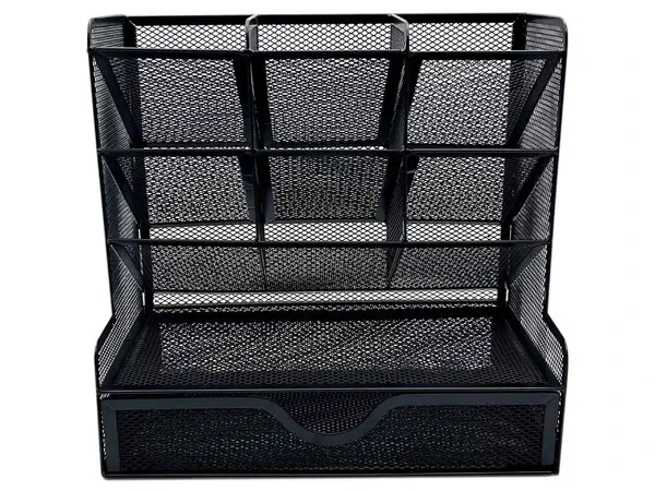 [NE-177X] Organizador Nextep Malla Metalica para Escritorio Multi Secciones con Cajon - [NE-177X]