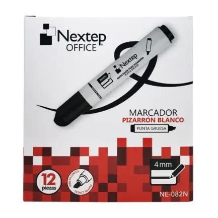 [NE-082N] Marcador Nextep para Pizarrón Blanco Color Negro C/12 Pzas - [NE-082N]