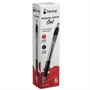 [NE-062N] Boligrafo Nextep Gel Retractil Mediano 0.7mm Negro c/6 - [NE-062N]