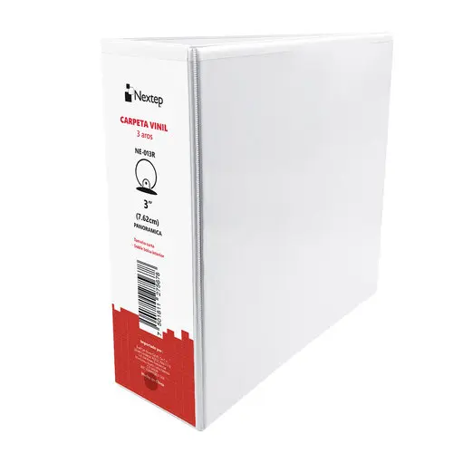 [NE-013R] Carpeta Panoramica Nextep Vinil Aro "O" 3" Carta Blanca - [NE-013R]