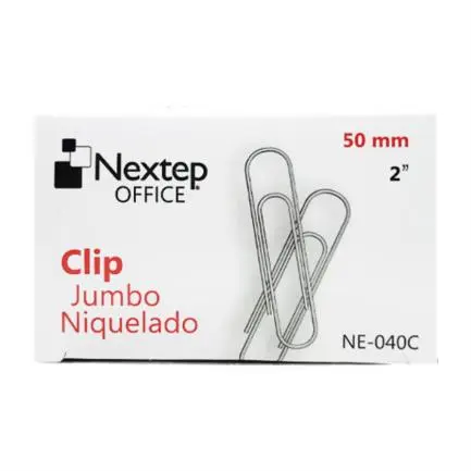 [NE-040C] Clip Jumbo Nextep Niquelado 50mm 100 Clips - [NE-040C]