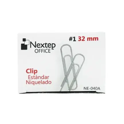 [NE-040A] Clip Estándar Nextep Niquelado #1 32mm C/10 100 Clips c/u - [NE-040A]