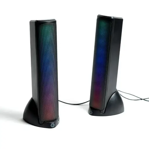 [V-930280] Bocinas Gamer Perfect Choice RGB Bluetooth 3.5mm Estéreo 2.0 Color Negro - [V-930280]