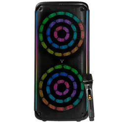 [KSP-503] BAFLE VORAGO KSP-503 NEGRO 2X8" 2X30WATTS RMS TECNOLOGIA DSP / USB / MSD/ 3.5MM / RECARGABLE / TWS BT 5HRS CARGA USB TIPO C / MICROFONO INALAMBRICO - [KSP-503]