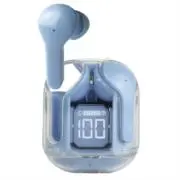 [PC-117032] Audífonos Inalámbricos Perfect Choice TWS Estuche Transparente ClearBeat con Indicador de Carga Color Azul - [PC-117032]